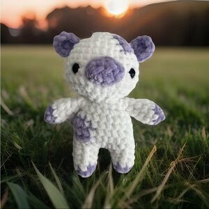 Purple Crochet Cow Plushie